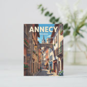 Oude Stad Steeg, Annecy Frankrijk Briefkaart (Staand voorkant)