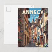 Oude Stad Steeg, Annecy Frankrijk Briefkaart (Voorkant / Achterkant)