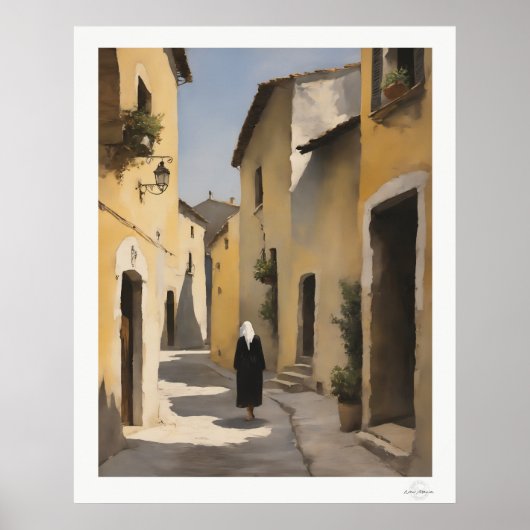 Oude Stad Steeg Figuur Canvas, Dorpsstraat van Ste Poster (Voorkant)