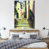 Oude Stad Steeg: Impressionistische Muur Kunst Sch Canvas Afdruk (Insitu (Slaapkamer))