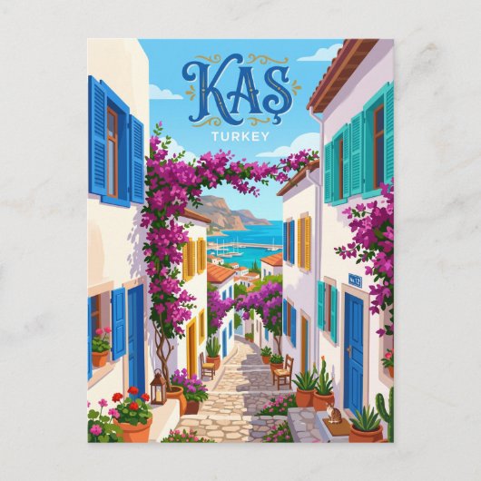 Oude Stad Steeg, Kaş Turkije Briefkaart (Voorkant)