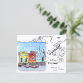 Oude Stad, Tallinn Estland Briefkaart (Staand voorkant)