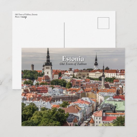 Oude stad Tallinn Estland Briefkaart (Voorkant / Achterkant)