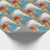 Oude Stad Tram Olieverfschilderij Cadeaupapier (Hoek)