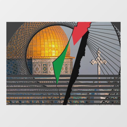 Oude Stad van Jeruzalem Raam Glas Cling Raamsticker (Vel)