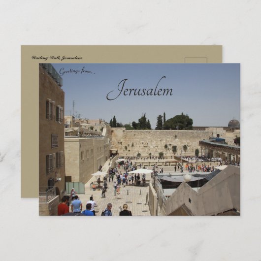 Oude stad van Jeruzalem Westerne Muur Klaagmuur Briefkaart (Voorkant / Achterkant)