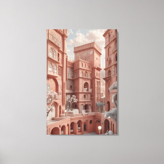 Oude stad van Sanaa Ai schilderij Canvas Afdruk