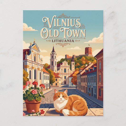 Oude Stad Vilnius Litouwen Briefkaart (Voorkant)