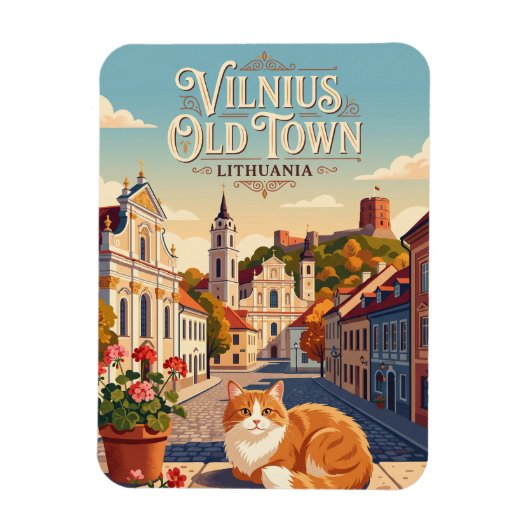 Oude Stad Vilnius Litouwen Magneet (Verticaal)