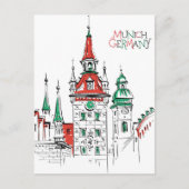 Oude Stadhuis München Duitsland Illustratie Reizen Briefkaart (Voorkant)