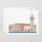 Oude stadhuis. Prague Czech Briefkaart (Voorkant / Achterkant)