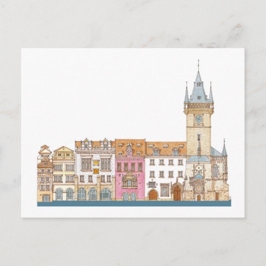 Oude stadhuis. Prague Czech Briefkaart (Voorkant)