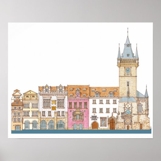 Oude stadhuis. Prague Czech Poster (Voorkant)