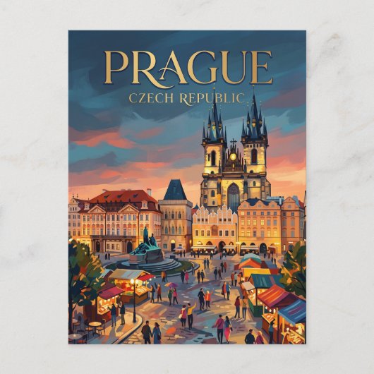 Oude Stadplein, Praag Tsjechië Briefkaart (Voorkant)