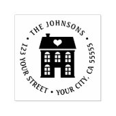 Oude stadshuis met hartterugkeer  zelfinktende stempel (Design)