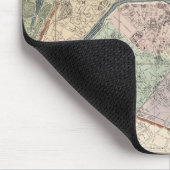 Oude stadskaart van Parijs, Frankrijk Europa Muismat (Hoek)