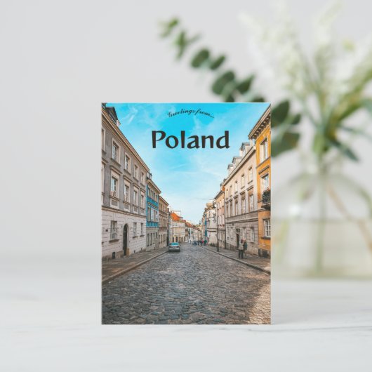 Oude Stadsmarkt Warschau Polen Briefkaart (Staand voorkant)