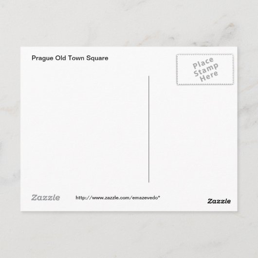 Oude Stadsplein, Praag Briefkaart (Achterkant)