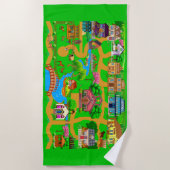 Oude stadswegen voor auto's strandlaken (Voorkant)