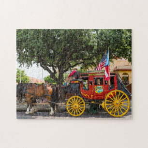 Oude Stagecoach Texas. Jigzaag Puzzle Legpuzzel
