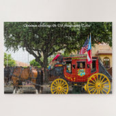 Oude Stagecoach Texas, kerstcadeautjes Legpuzzel (Horizontaal)