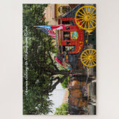 Oude Stagecoach Texas.Kerstgroeten Legpuzzel (Verticaal)