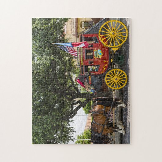 Oude Stagecoach Texas. Legpuzzel (Verticaal)