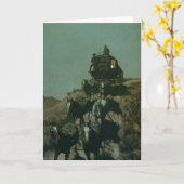 Oude Stagecoach van Remington van de Vlaktes Kaart (Gele Bloem)