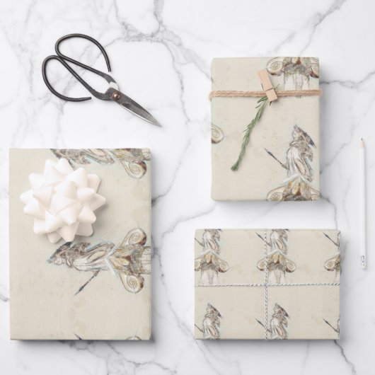 Oude standbeeld van Athena Griekenland Elegante ku Inpakpapier Vel (Voorkant)