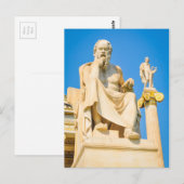Oude standbeeld van de filosoof in Athene, Grieken Briefkaart (Voorkant / Achterkant)