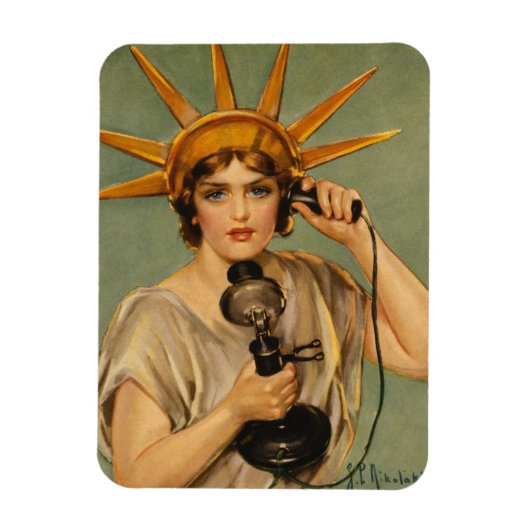 Oude Standbeeld van de Vrijheid, WWI-patriottische Magneet (Verticaal)