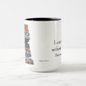 Oude stapel boeken-met Jefferson Quote Mok (Midden)