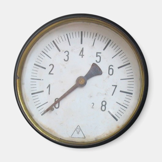 Oude Steam Motor Drukmeter Dial Koelkast Magneet (Voorkant)