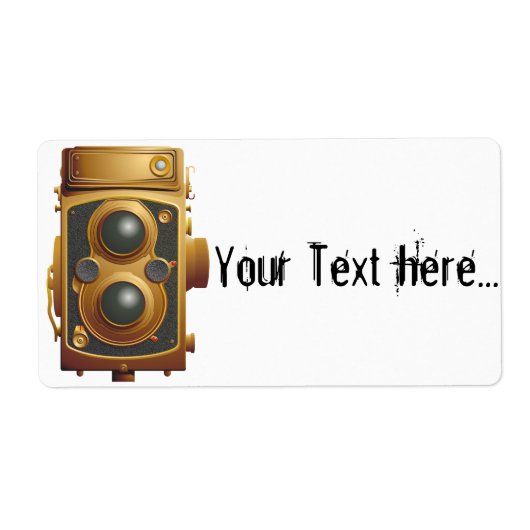 Oude Steampunk-camera Etiket (Voorkant)
