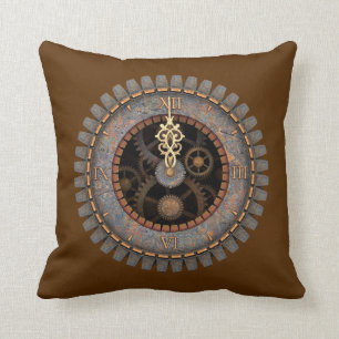 Oude Steampunk-klok #1C Kussen