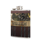 Oude Steampunk Tandwielen Metaal Leer Heupfles (Links)