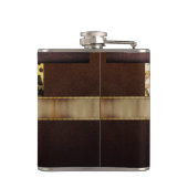 Oude Steampunk Tandwielen Metaal Leer Heupfles (Achterkant)