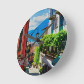 Oude steeg in Bellagio (meer Como, Italië) Ronde Klok (Hoek)