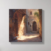 Oude steegje – zonovergoten Oude Wereld Passage Pr Canvas Afdruk (Voorkant)