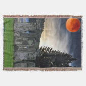 Oude steenbogen en Mystical Red Full Moon Deken (Voorkant)