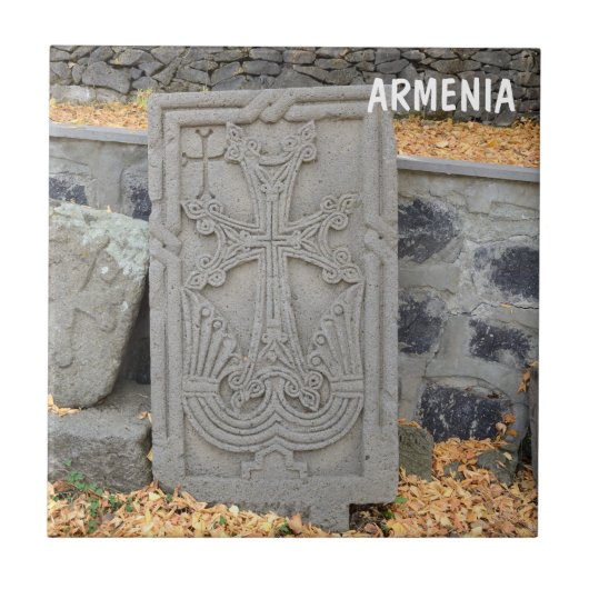 Oude steenkruisen in Armenië Tegeltje (Voorkant)