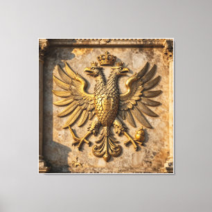 Oude stenen bas-reliëf van de soevereine Illyriër Canvas Afdruk