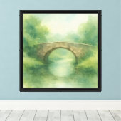 Oude stenen brug Waterverf Canvas Afdruk (Insitu (Houten vloer))