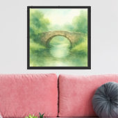 Oude stenen brug Waterverf Canvas Afdruk (Insitu (Woonkamer))
