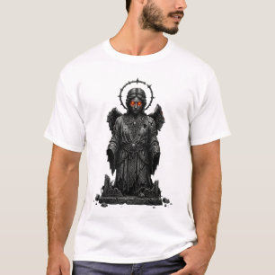 Oude Stenen Engel met Gloeiende Ogen Donkere Gotie T-shirt