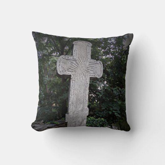 Oude Stenen Kruis Foto Kussen (Voorkant)