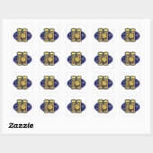 Oude stenen tabletten met pentagram amulet vierkante sticker (Vel)