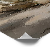 Oude stenen tuinsproeier print, 19e eeuw olieverf poster (Hoek)
