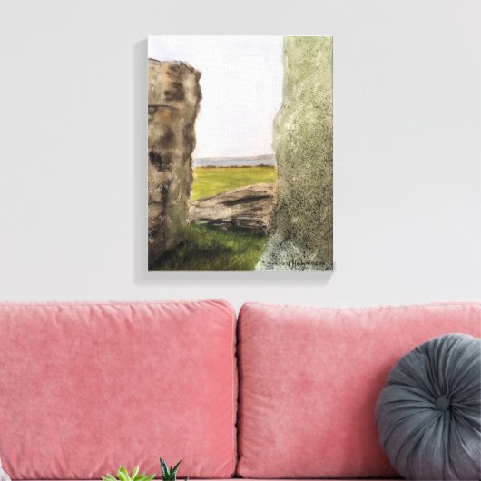 OUDE STENEN, WATERVERF CANVAS PRINT (Insitu (Woonkamer))