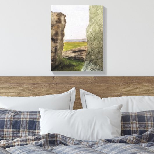 OUDE STENEN, WATERVERF CANVAS PRINT (Insitu (Slaapkamer))